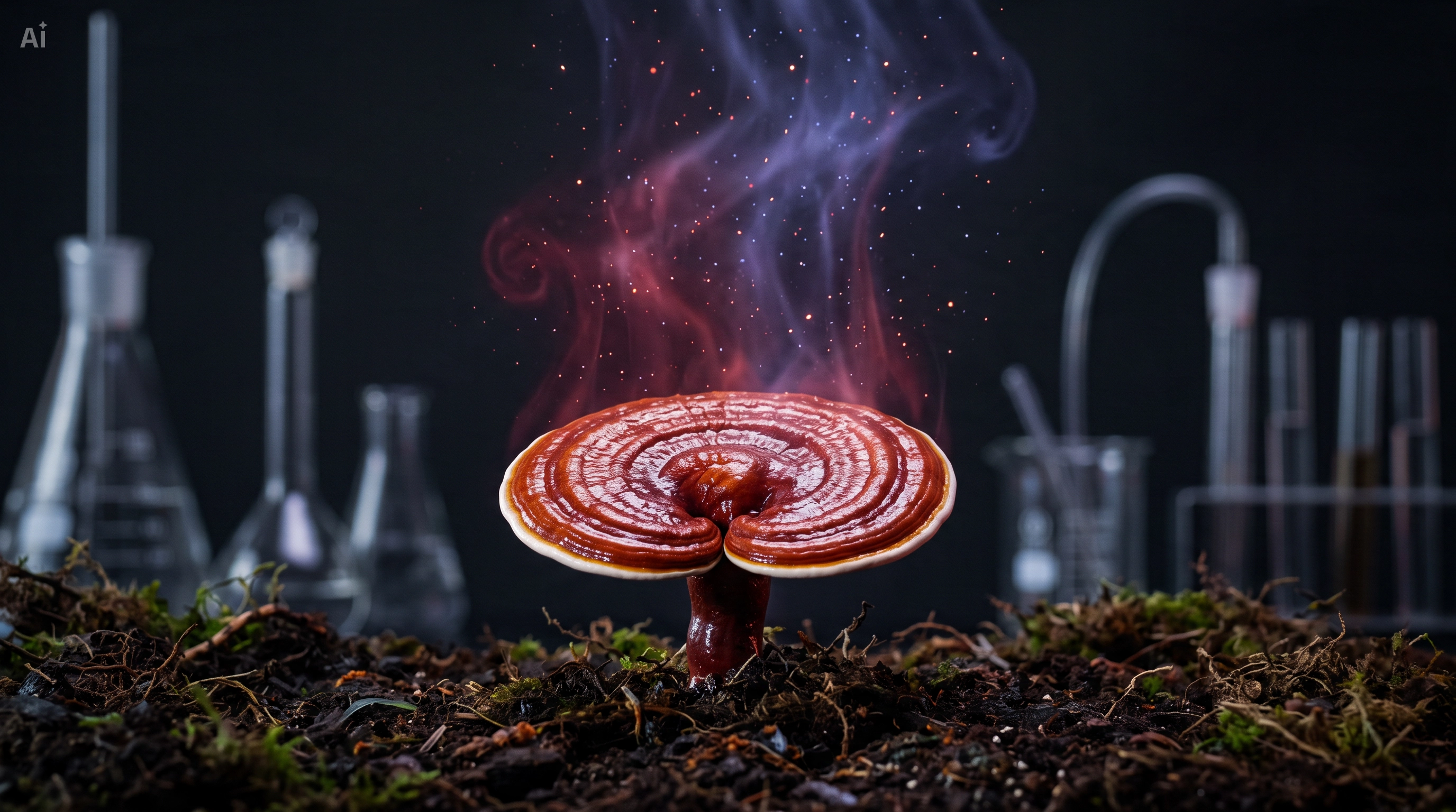Hongo Reishi en laboratorio